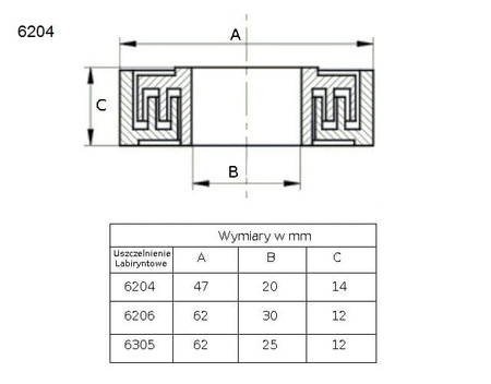 Łożysko 6204 2RS FŁT   20x47x14